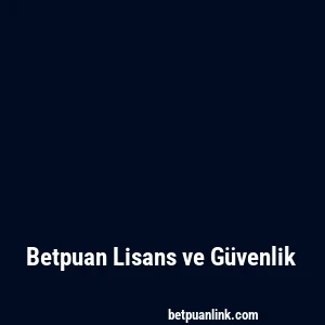 Betpuan Lisans ve Güvenlik